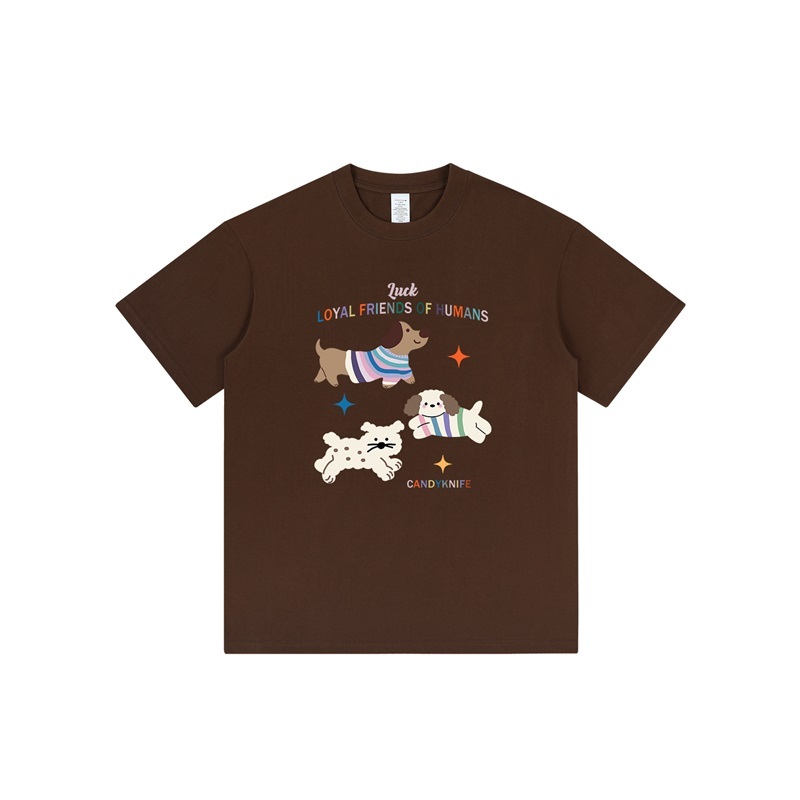 貓狗印花純棉T恤上衣 四色