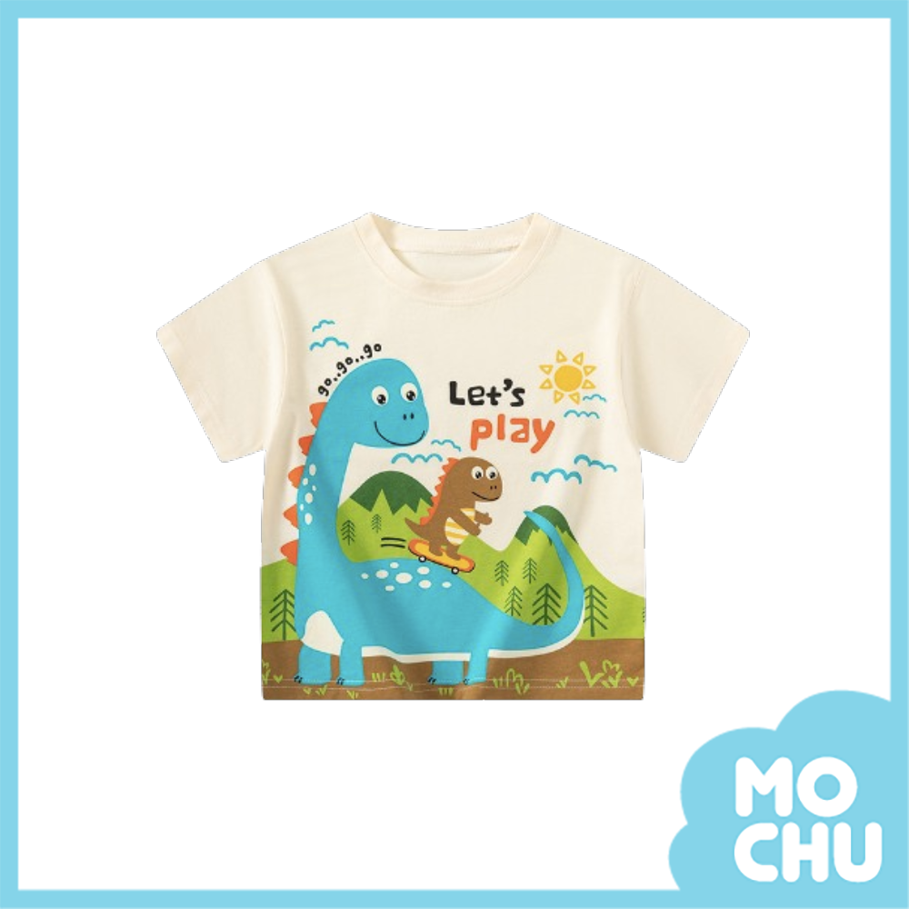 恐龍斜坡滑板短袖上衣(四色)