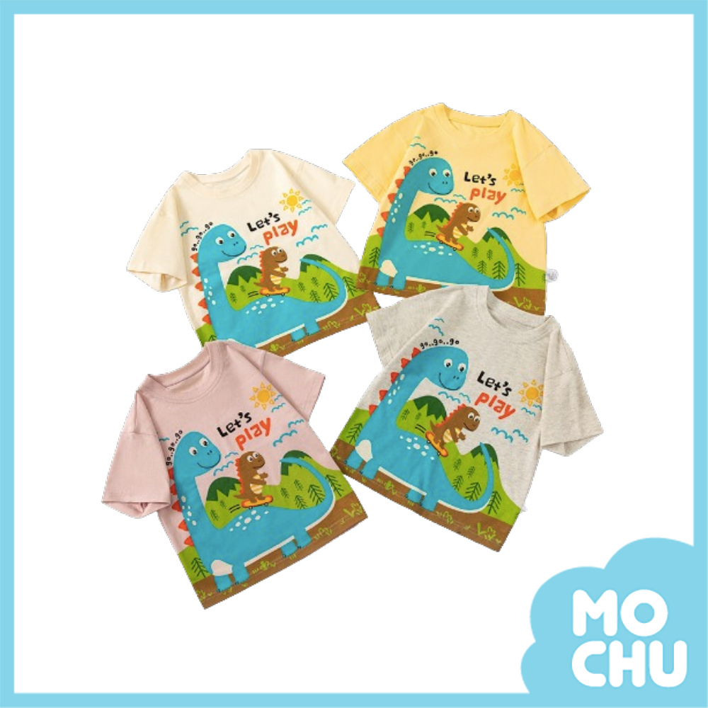 恐龍斜坡滑板短袖上衣(四色)