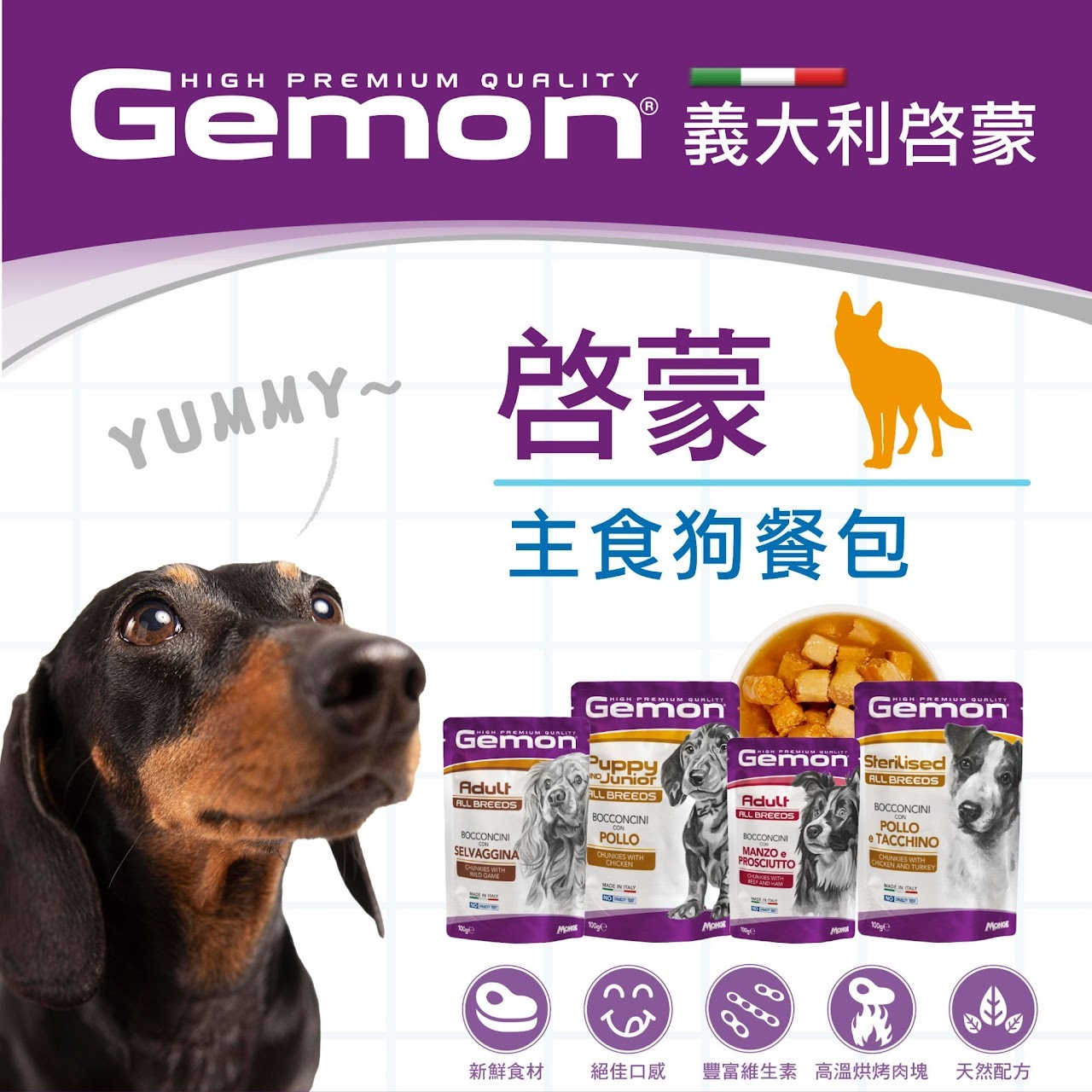 (24入組)Gemon 啟蒙 主食狗餐包 100g