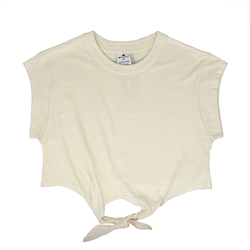 女款 -LEGACY 素面 前綁帶 短版 短袖 T恤-淺米色（117887-YS141）