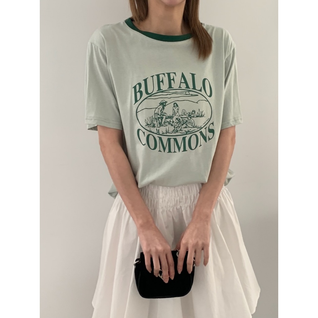 【imfine】美式復古插畫英文字配色T #9632