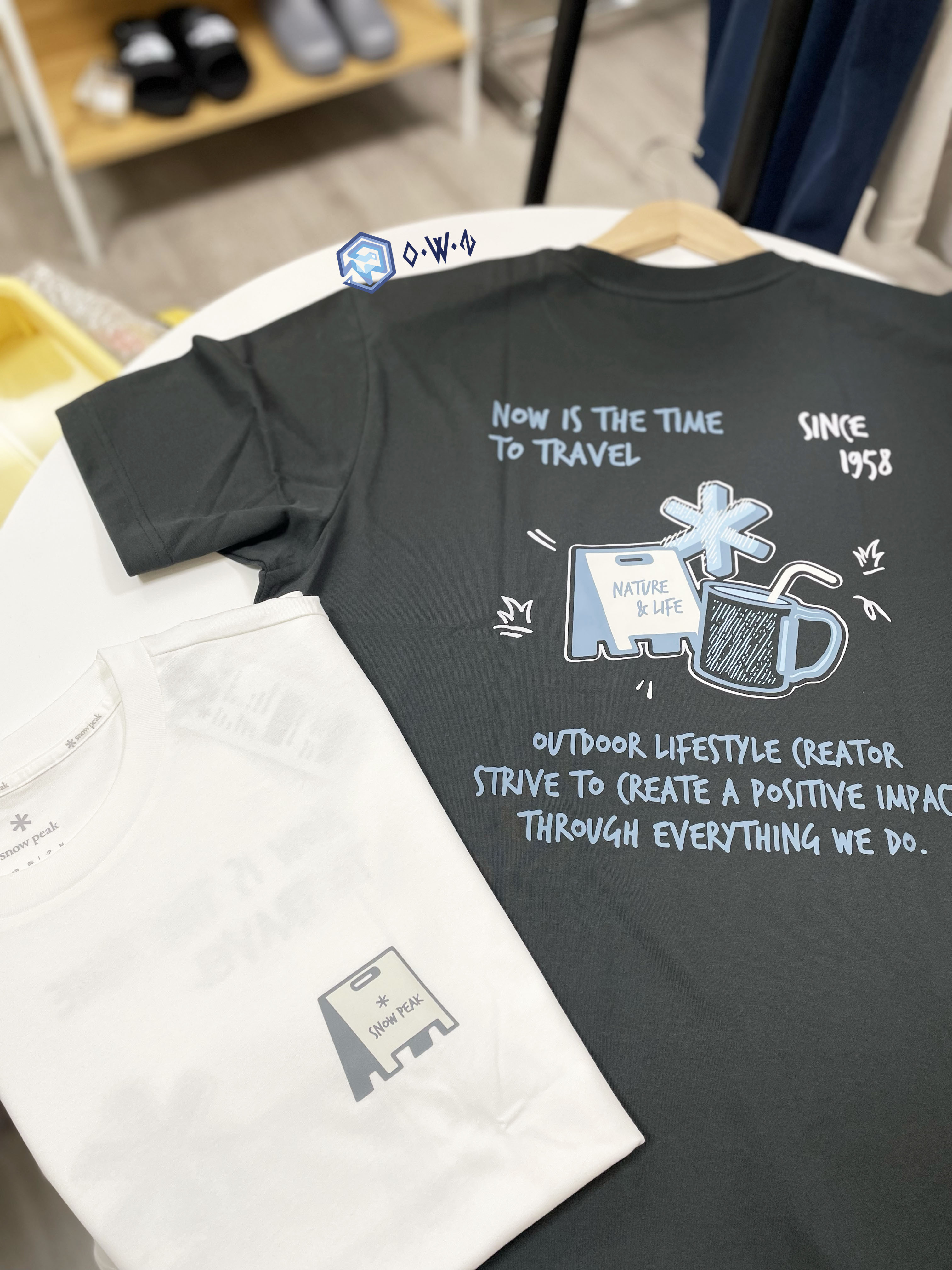 【OWN】Snow Peak 短袖上衣 雪峰 登山 戶外 露營 造型 短TEE 涼感 不分男女 白色 炭灰 S25MMFTS74