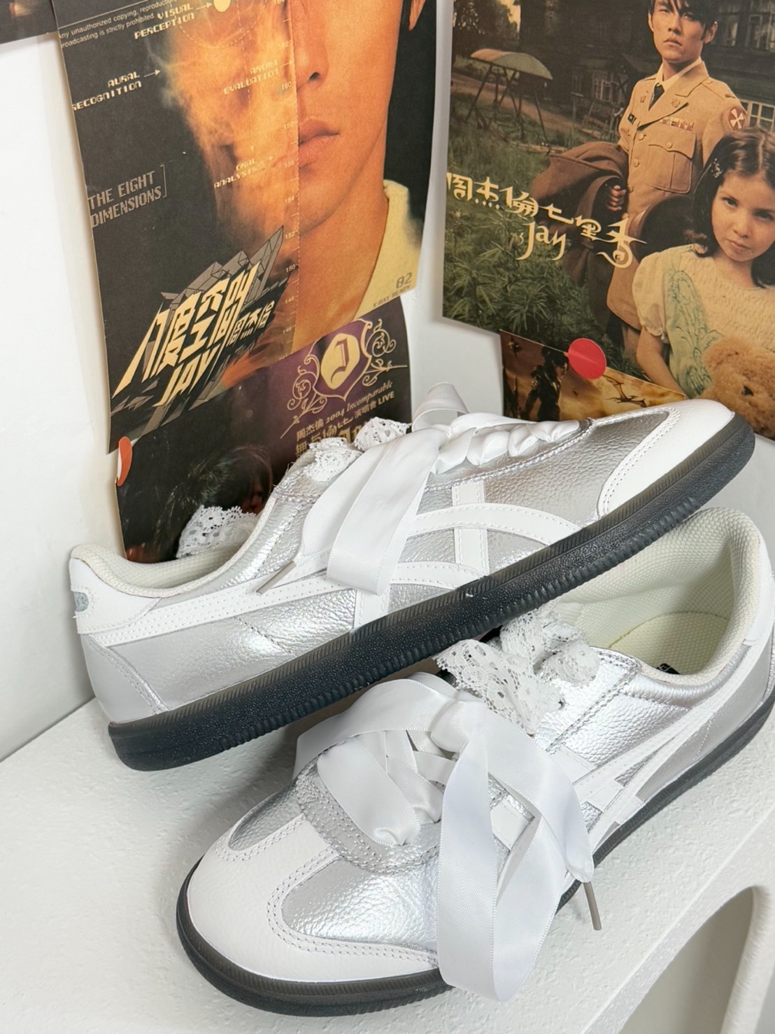 訂製款 ONITSUKA TIGER 鬼塚虎 TOKUTEN 蕾絲天鵝舞 銀色