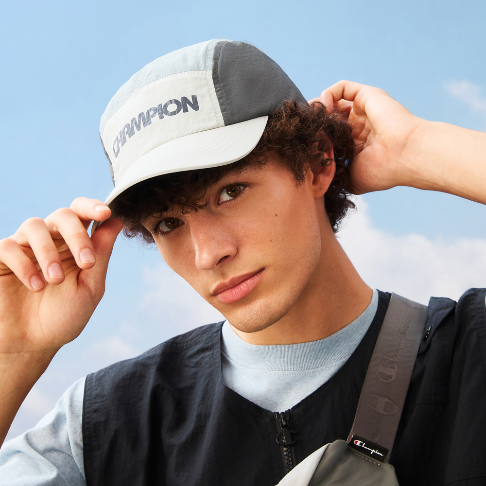 中性-戶外 輕量 LOGO 印花 五分帽-灰黑色（U5BACCU15P1）