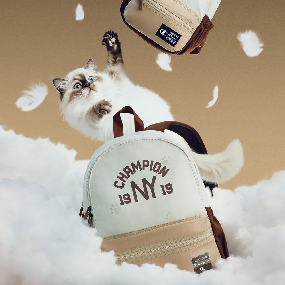 中性- C-LIFE 貓爪 LOGO 印花-後背包-棕色（U5BACPU01F5）