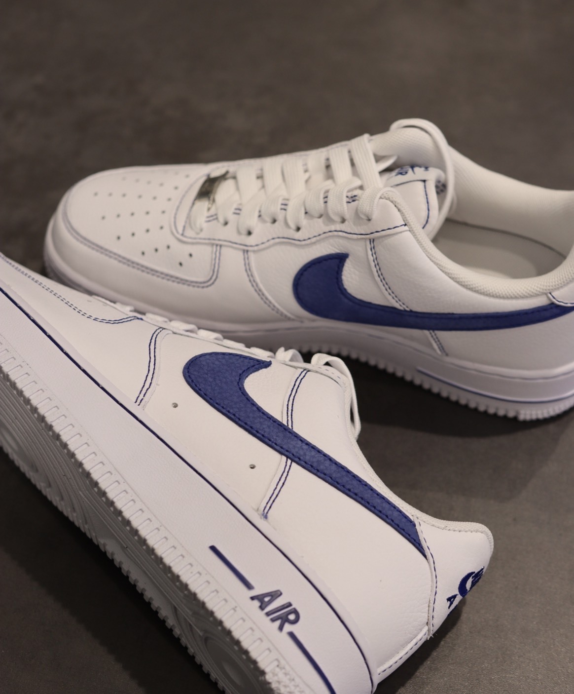 預購 Nike Air Force 1 白藍 深藍 縫線 荔枝皮