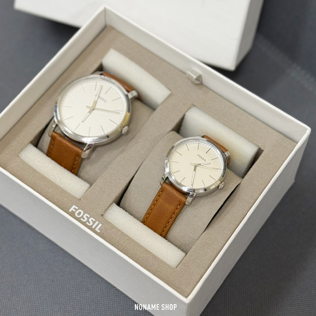 FOSSIL Watch 皮革 對錶 禮盒組