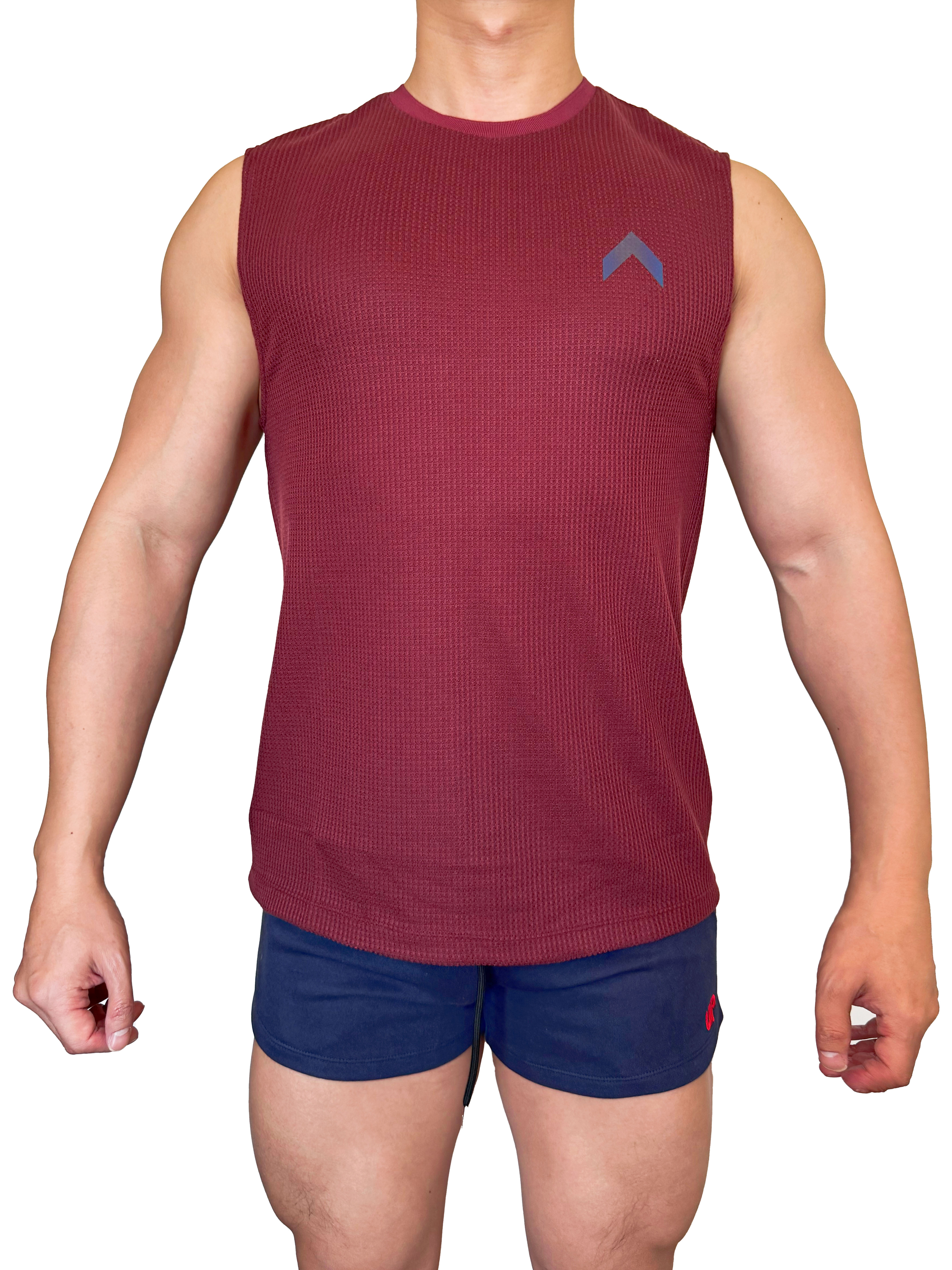 2025 全新系列 - GYMUP 窩夫格運動背心 08 酒紅