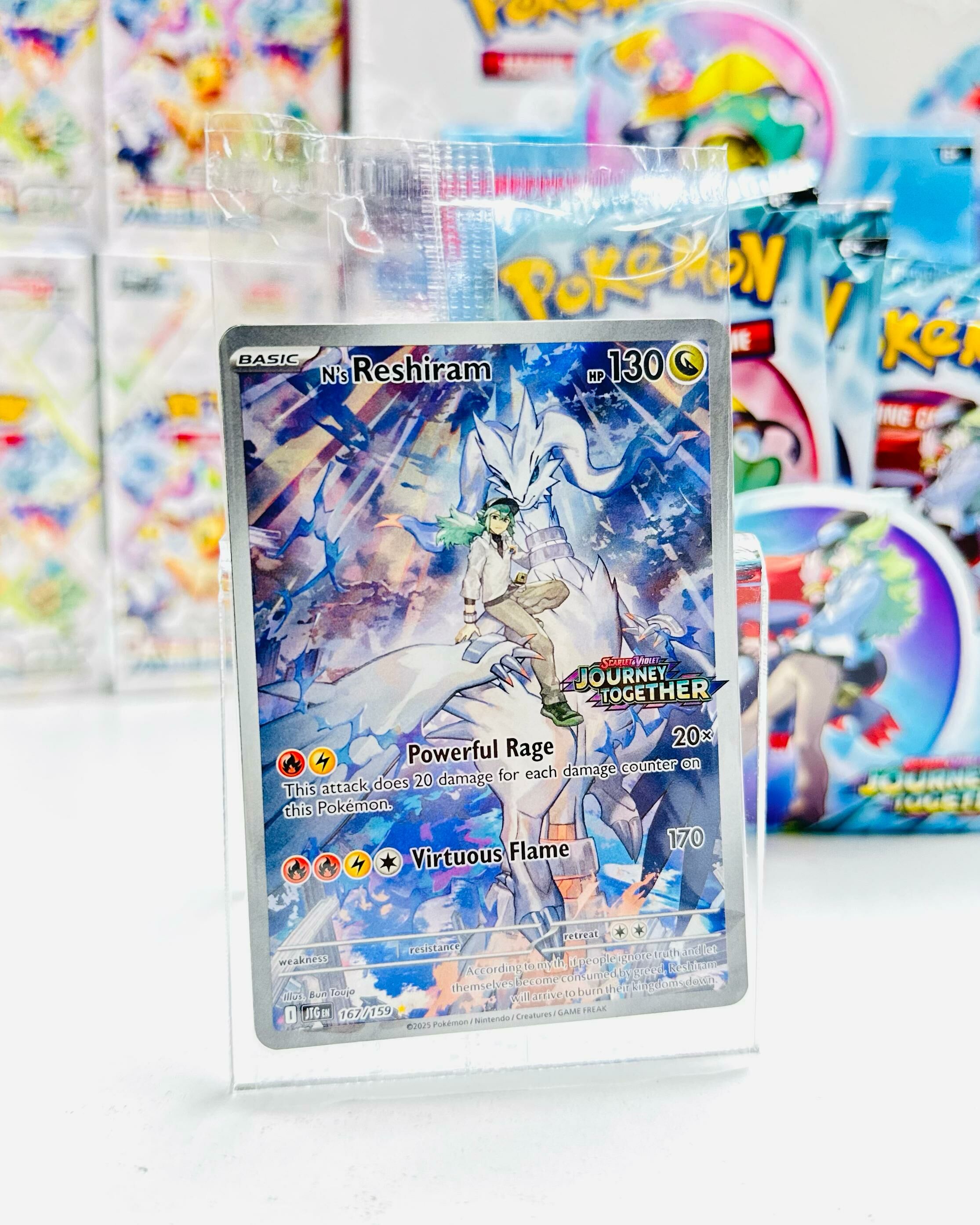 167/159 SV9 N's Reshiram AR Rare Pokemon English Raw Card
