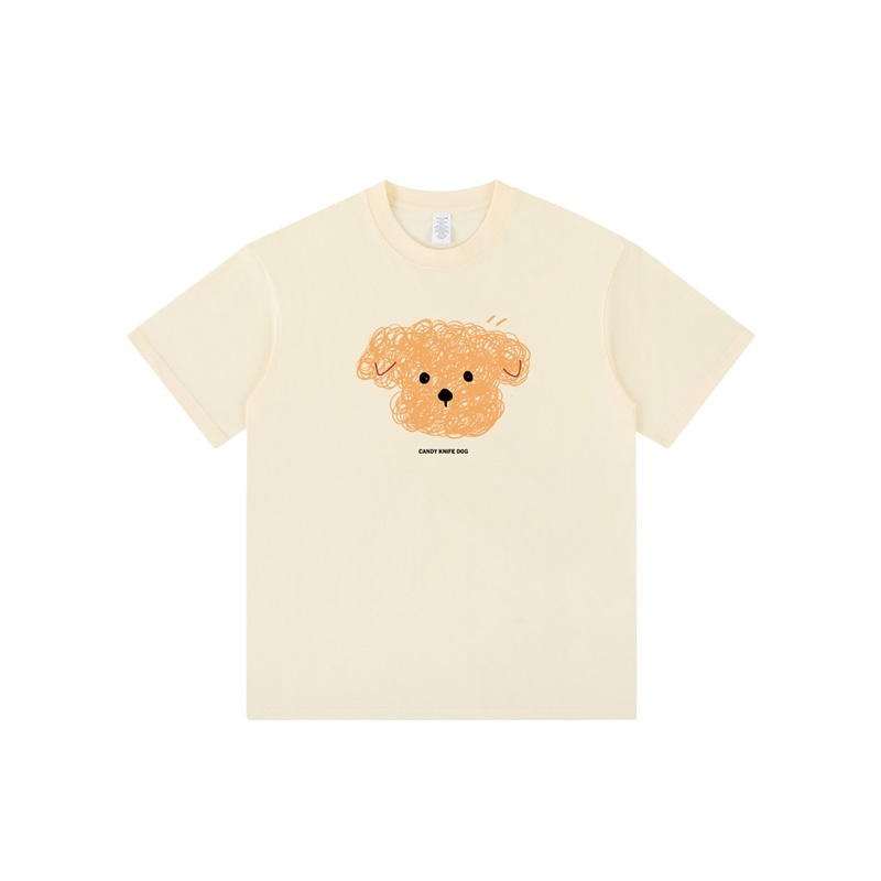 Q毛狗臉純棉T恤上衣 兩色