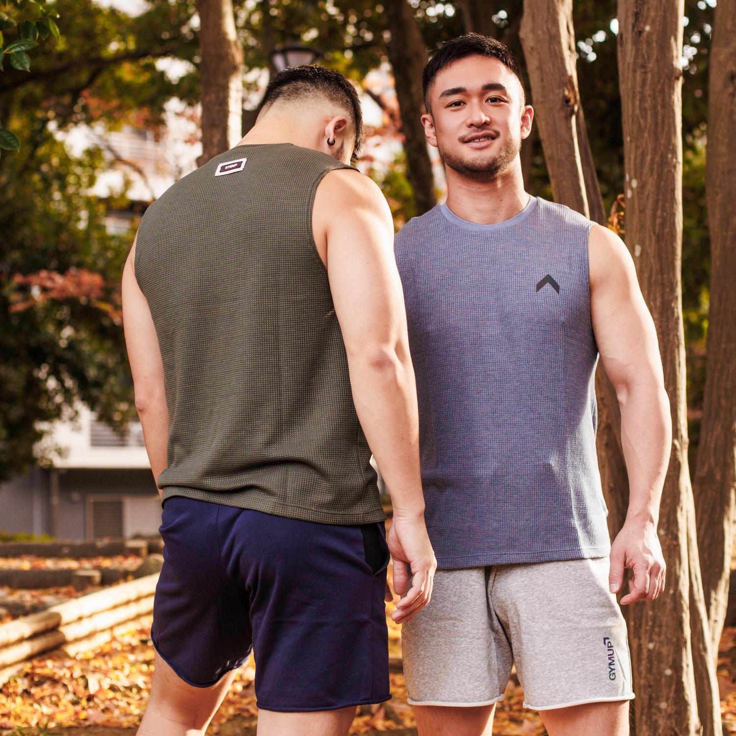 2025 全新系列 - GYMUP 窩夫格運動背心 08 灰藍