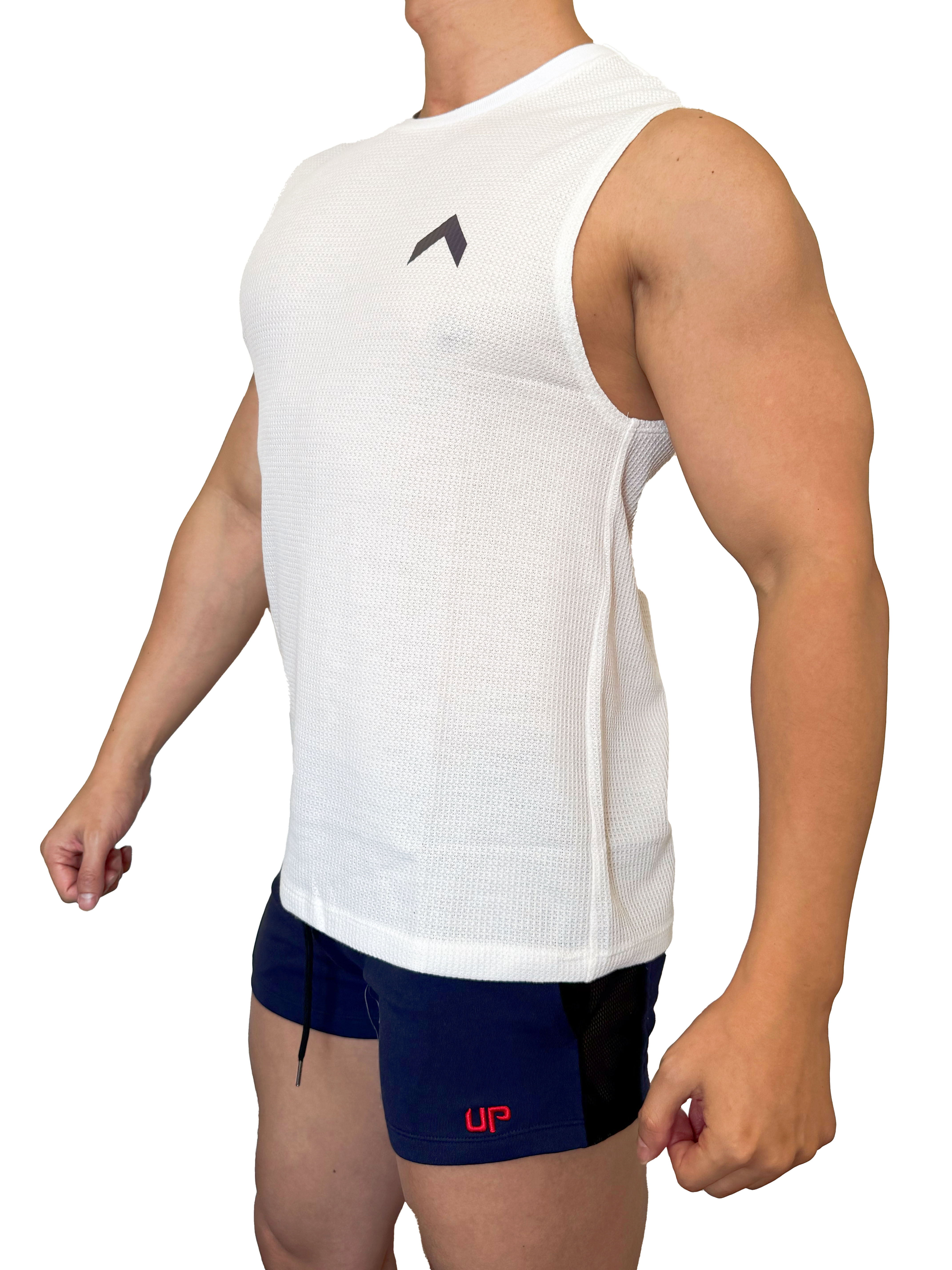 2025 全新系列 - GYMUP 窩夫格運動背心 08 米白