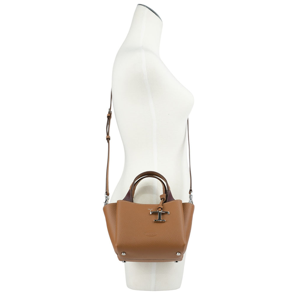 【TOD'S】Apa 小牛皮三層手提/斜背二用包(Micro)(棕色)XBWAPAFL000QRI 9P13