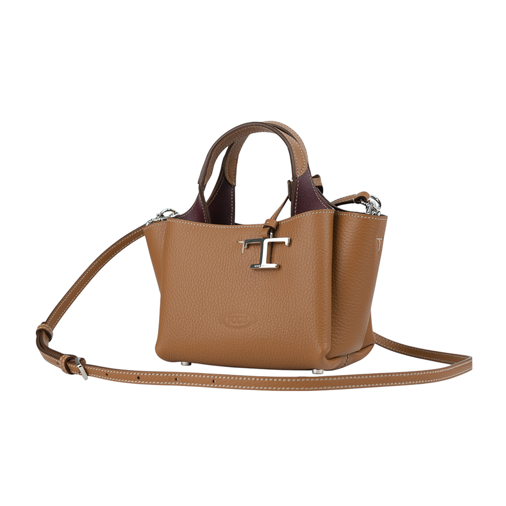 【TOD'S】Apa 小牛皮三層手提/斜背二用包(Micro)(棕色)XBWAPAFL000QRI 9P13