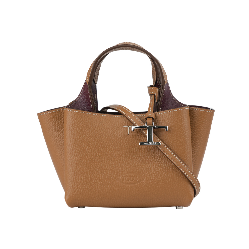 【TOD'S】Apa 小牛皮三層手提/斜背二用包(Micro)(棕色)XBWAPAFL000QRI 9P13