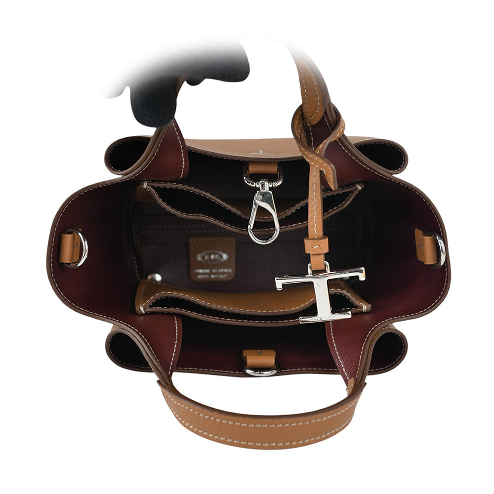 【TOD'S】Apa 小牛皮三層手提/斜背二用包(Micro)(棕色)XBWAPAFL000QRI 9P13