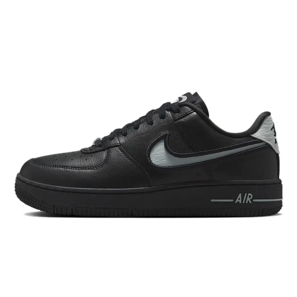 預購┃女鞋 Nike Air Force 1 Black Metallic Silver AF1 全黑白勾 反轉LOGO 輕量化