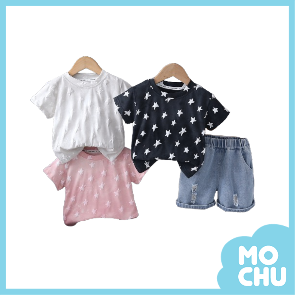 斑駁五角星短袖套裝(三色)