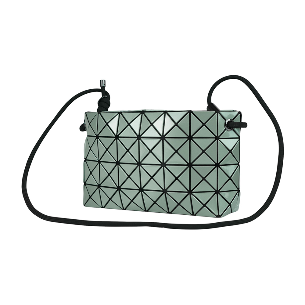 【ISSEY MIYAKE三宅一生】Loop Metallic 金屬光澤拉鍊肩背/斜背包(灰綠色)AG571 64