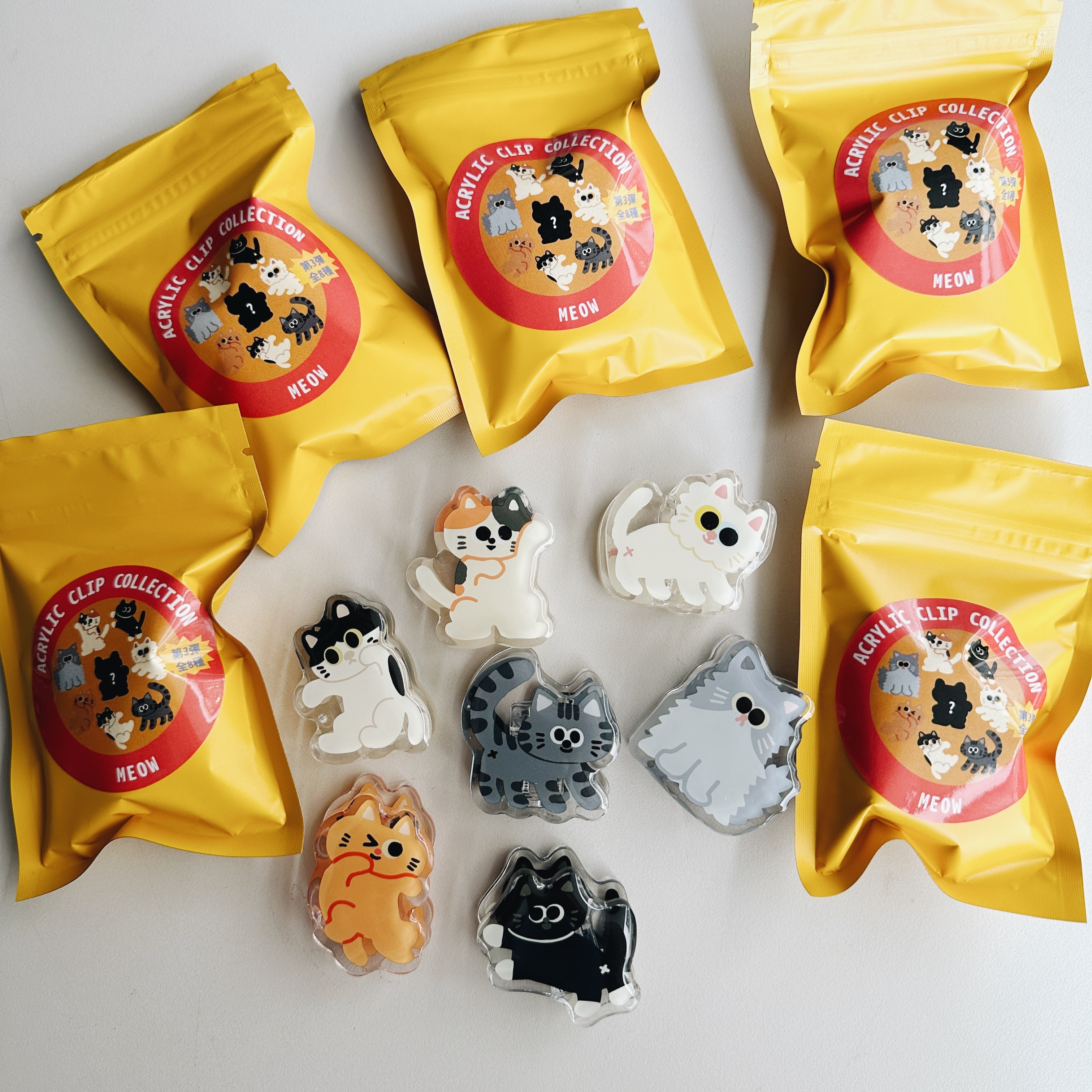 貓咪系列 壓克力夾 盲抽 全8種｜微醺斑比