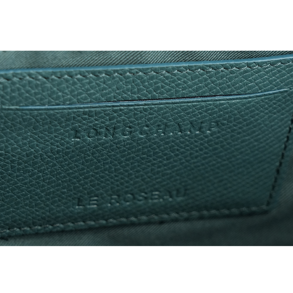 【LONGCHAMP】Roseau S 竹節釦牛皮手提/斜背小款二用包(雪松綠) 10273 HFP 079