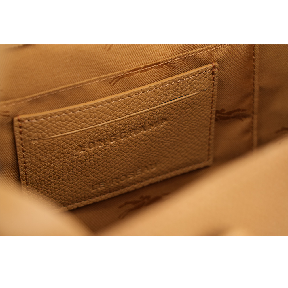 【LONGCHAMP】Roseau S 竹節釦牛皮手提/斜背小款二用包(胡桃木色) 10273 HFP 371