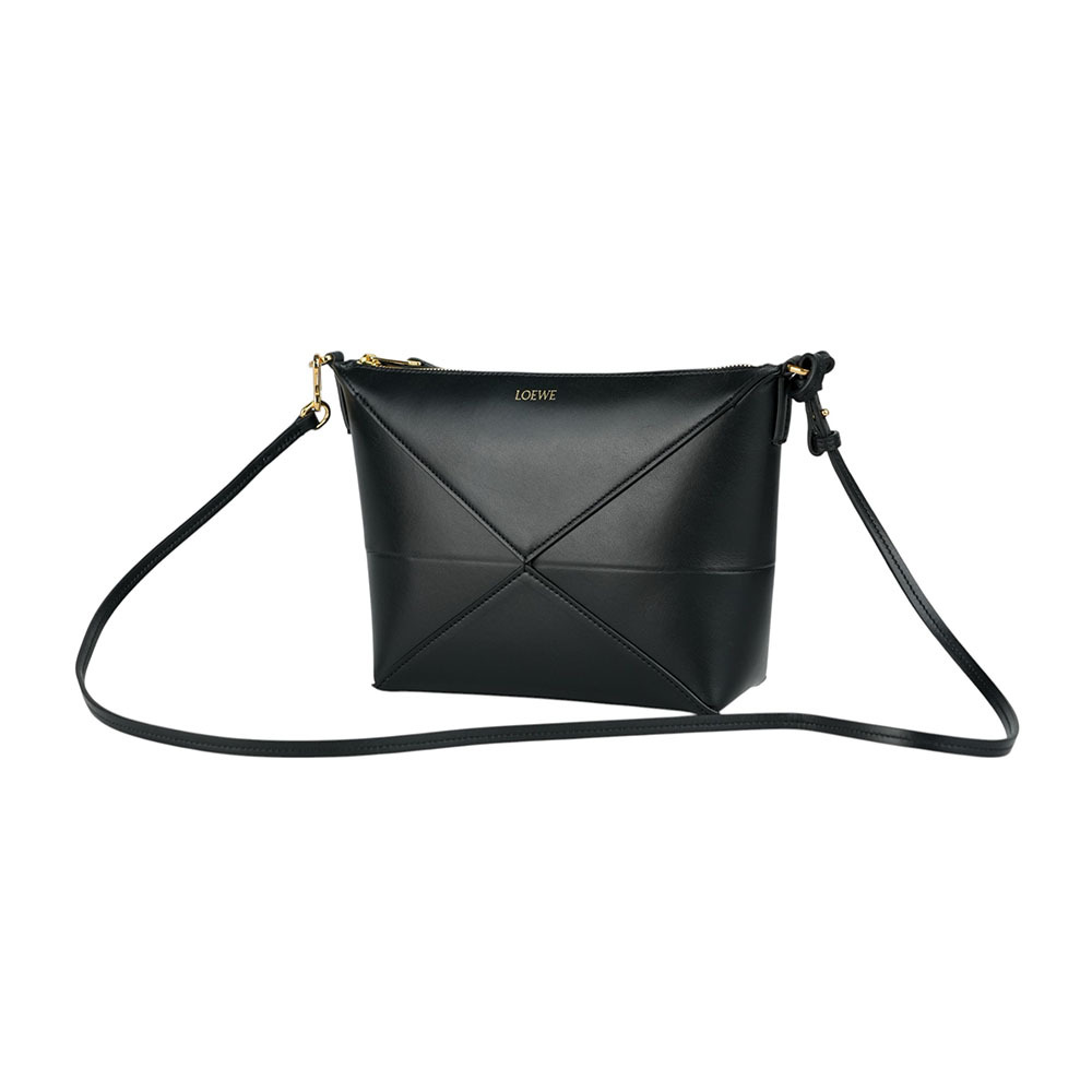 【LOEWE】Puzzle Fold 納帕小牛皮肩背/斜背多用包(黑色) C510PT1X01 1100