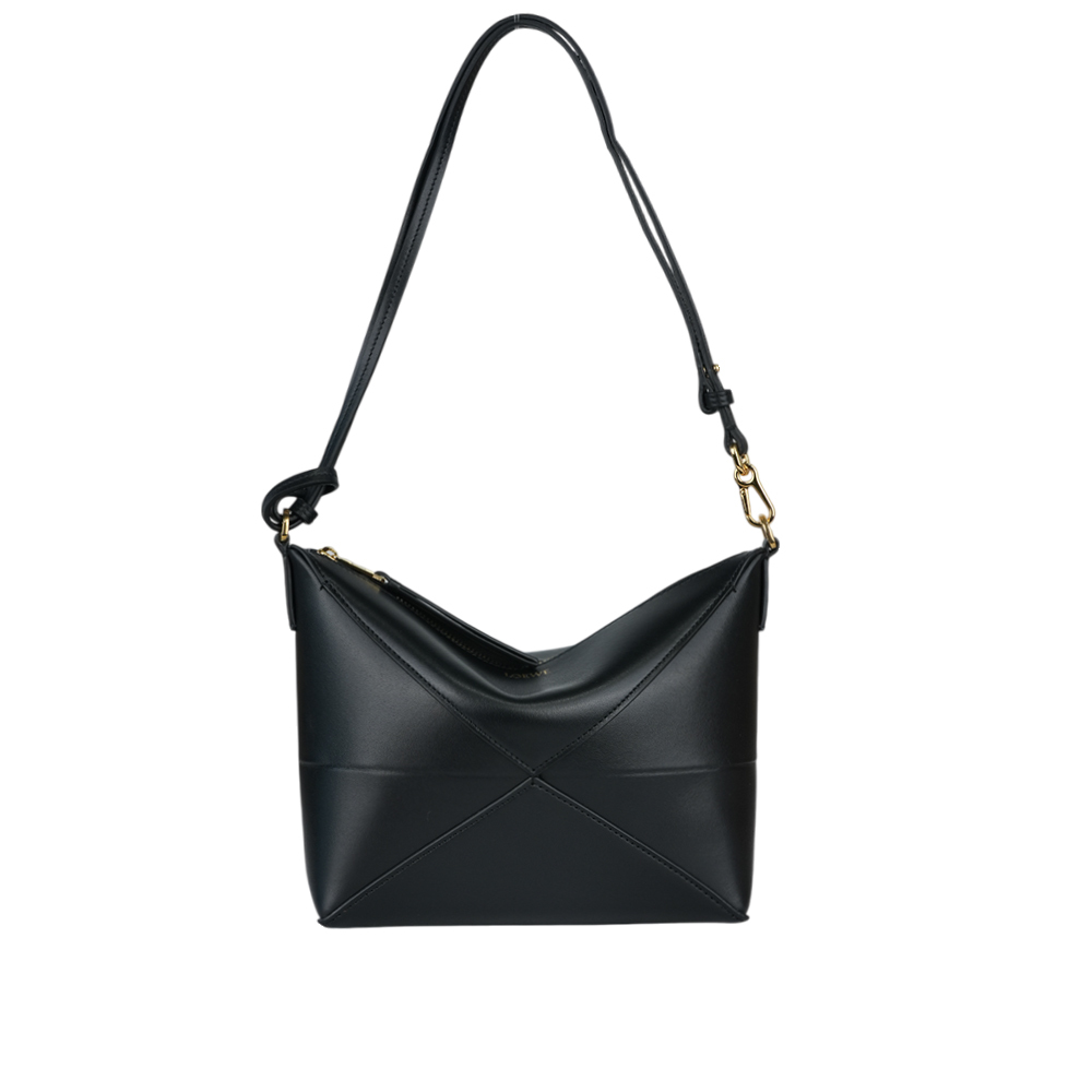【LOEWE】Puzzle Fold 納帕小牛皮肩背/斜背多用包(黑色) C510PT1X01 1100
