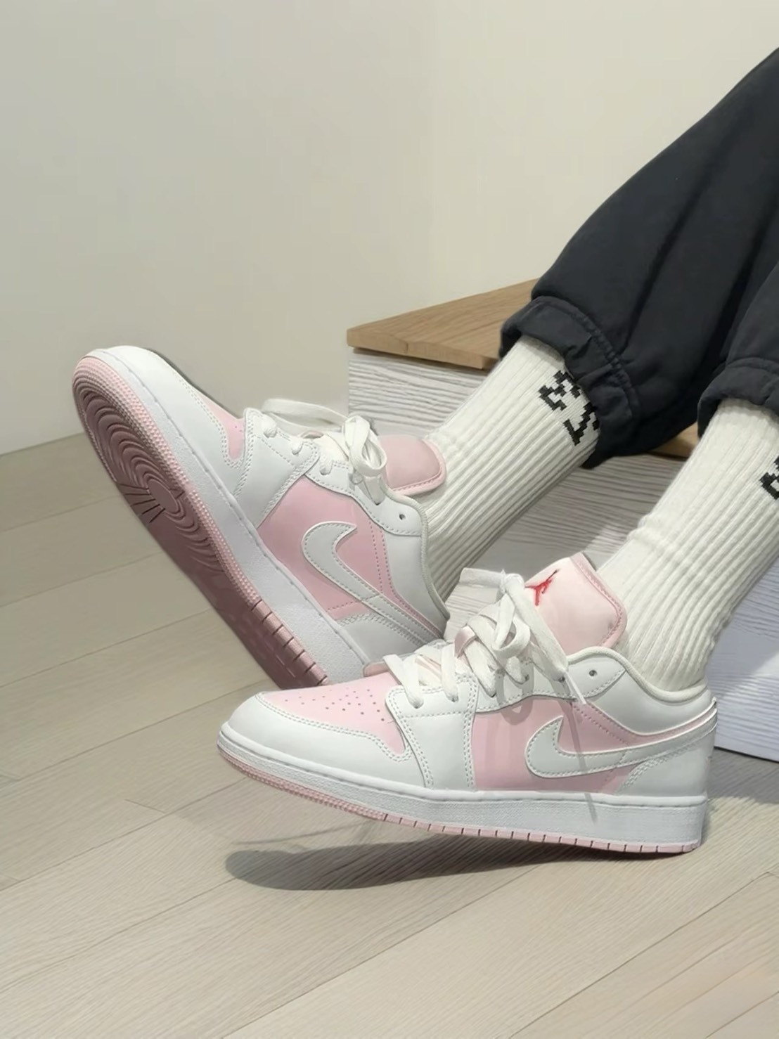 KTQ STORE ‧ Air Jordan 1 Low GS "Pink Foam Fire Red White" 白粉 553560-608