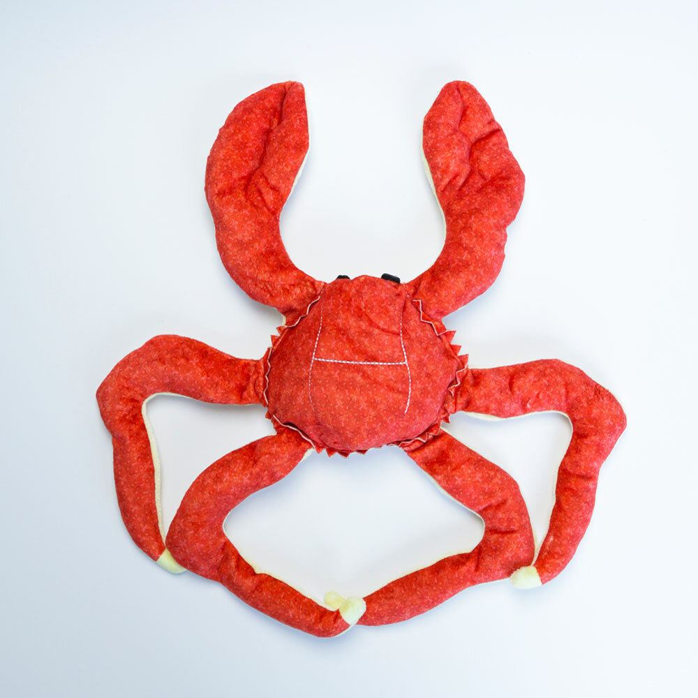 King Crab-Plush Chew Toys with Squeaker for Puppy, Middle, and Big Dogs