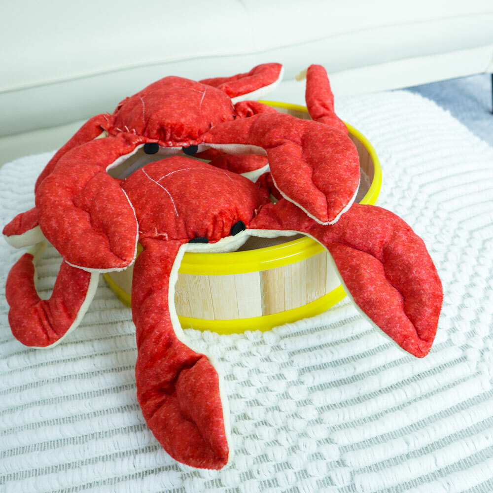 King Crab-Plush Chew Toys with Squeaker for Puppy, Middle, and Big Dogs