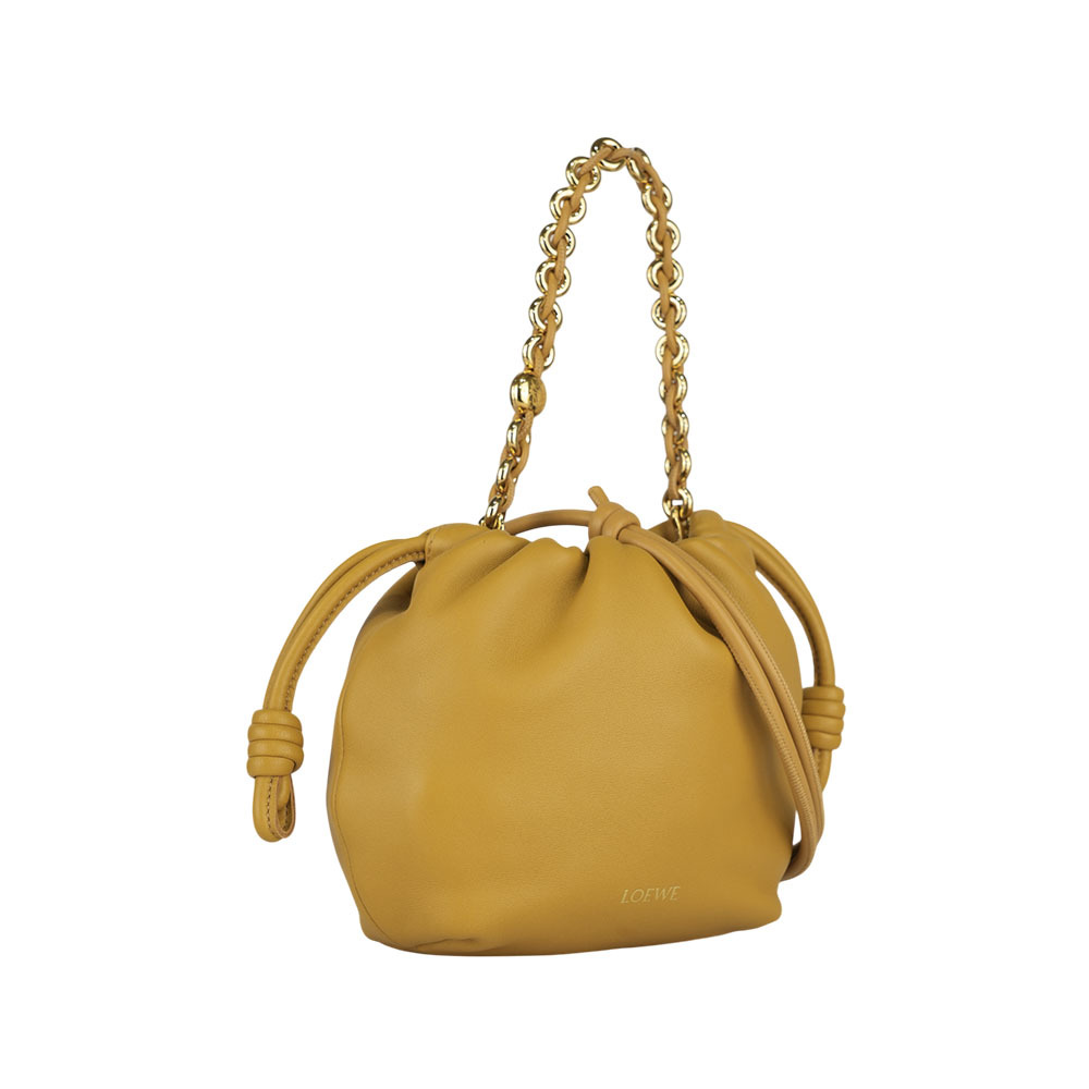【LOEWE】Mini Flamenco 納帕小羊皮鏈帶二用包(撒哈拉棕) A914CBPX03 6715
