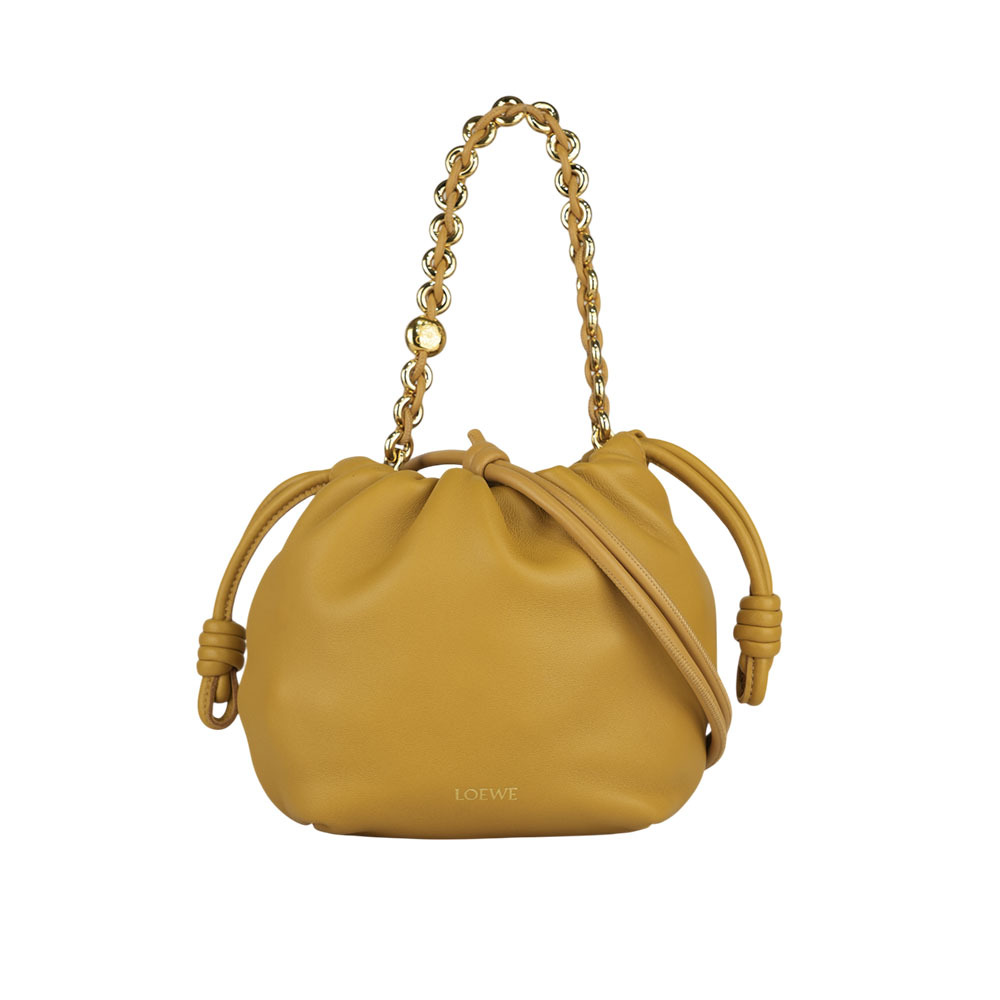 【LOEWE】Mini Flamenco 納帕小羊皮鏈帶二用包(撒哈拉棕) A914CBPX03 6715