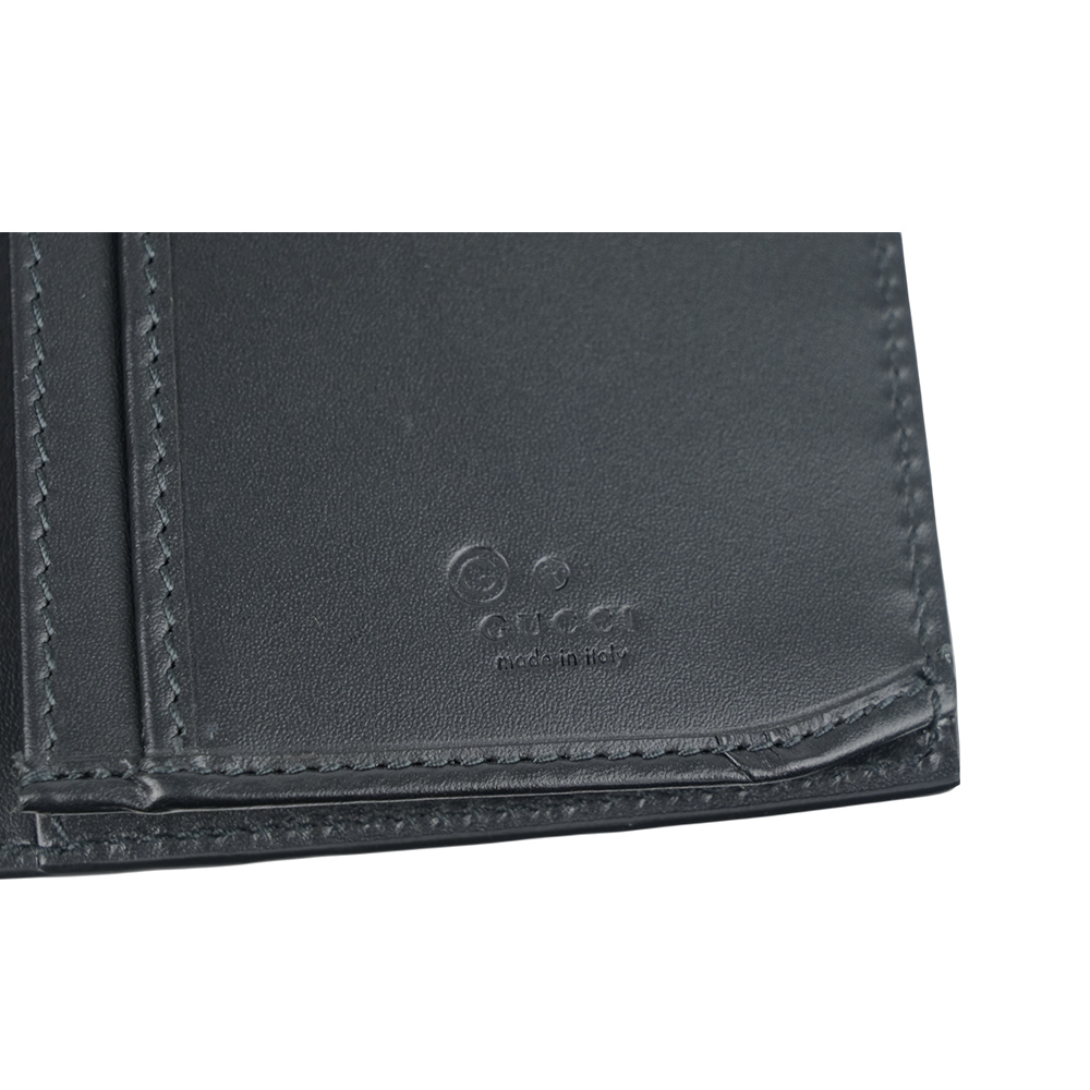 【GUCCI】GG Logo 滿版牛皮對開二折長夾(黑色)779828 CWC1N 1000