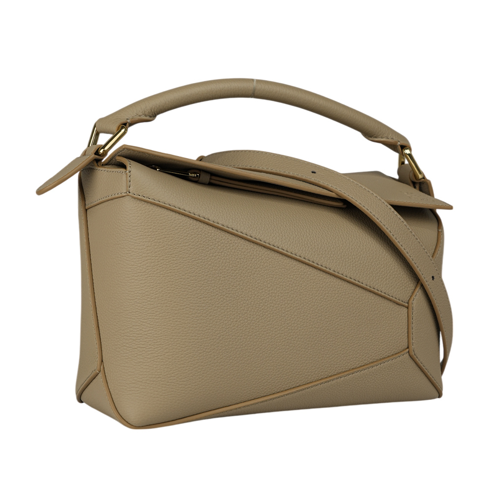 【LOEWE】Puzzle 拼圖粒面小牛皮手提/斜背兩用包(小款)(沙色) A510P60X30 2150