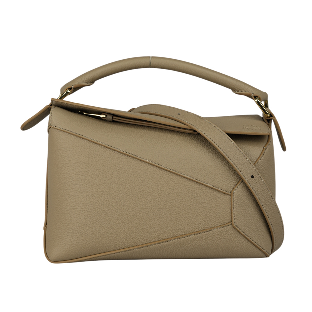 【LOEWE】Puzzle 拼圖粒面小牛皮手提/斜背兩用包(小款)(沙色) A510P60X30 2150