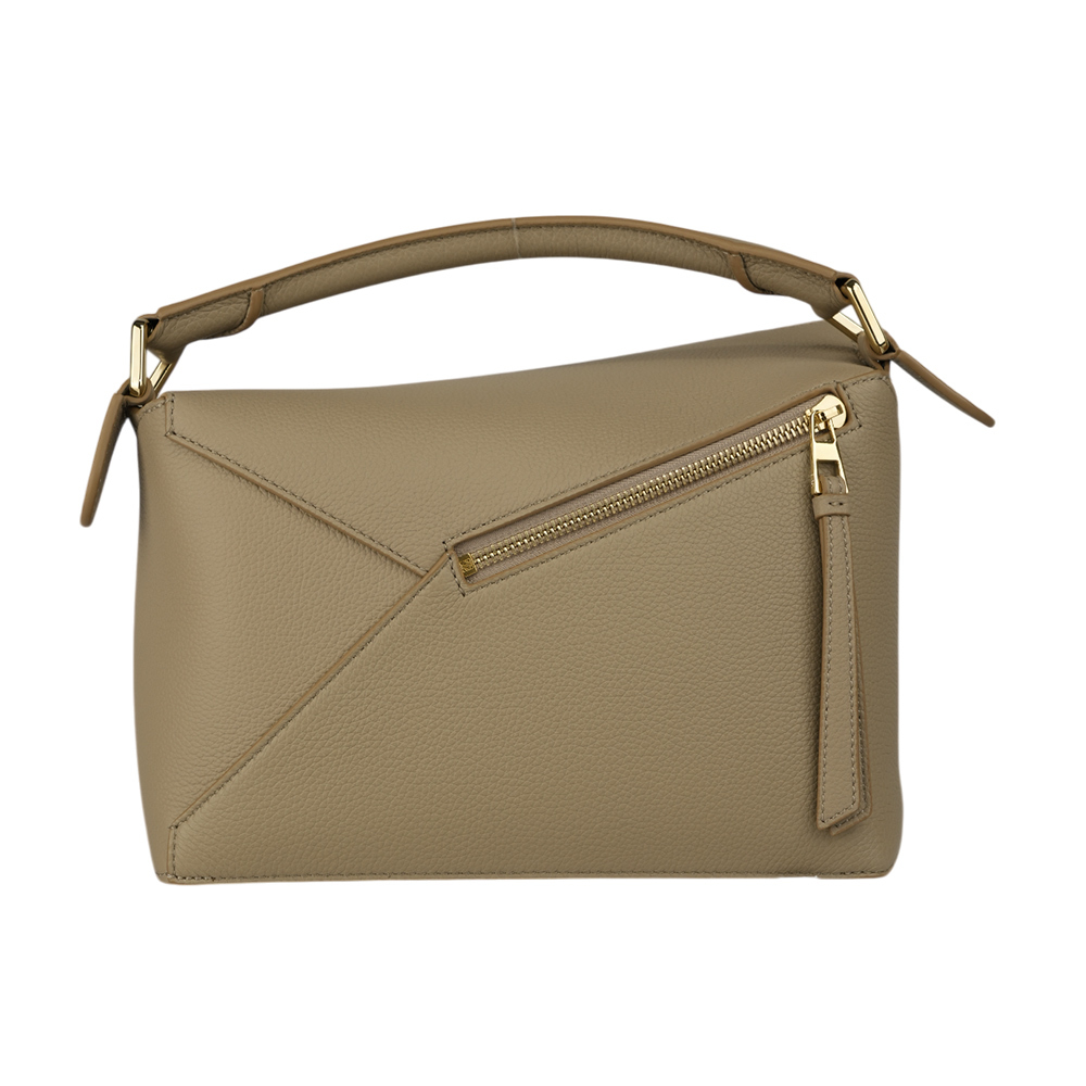 【LOEWE】Puzzle 拼圖粒面小牛皮手提/斜背兩用包(小款)(沙色) A510P60X30 2150