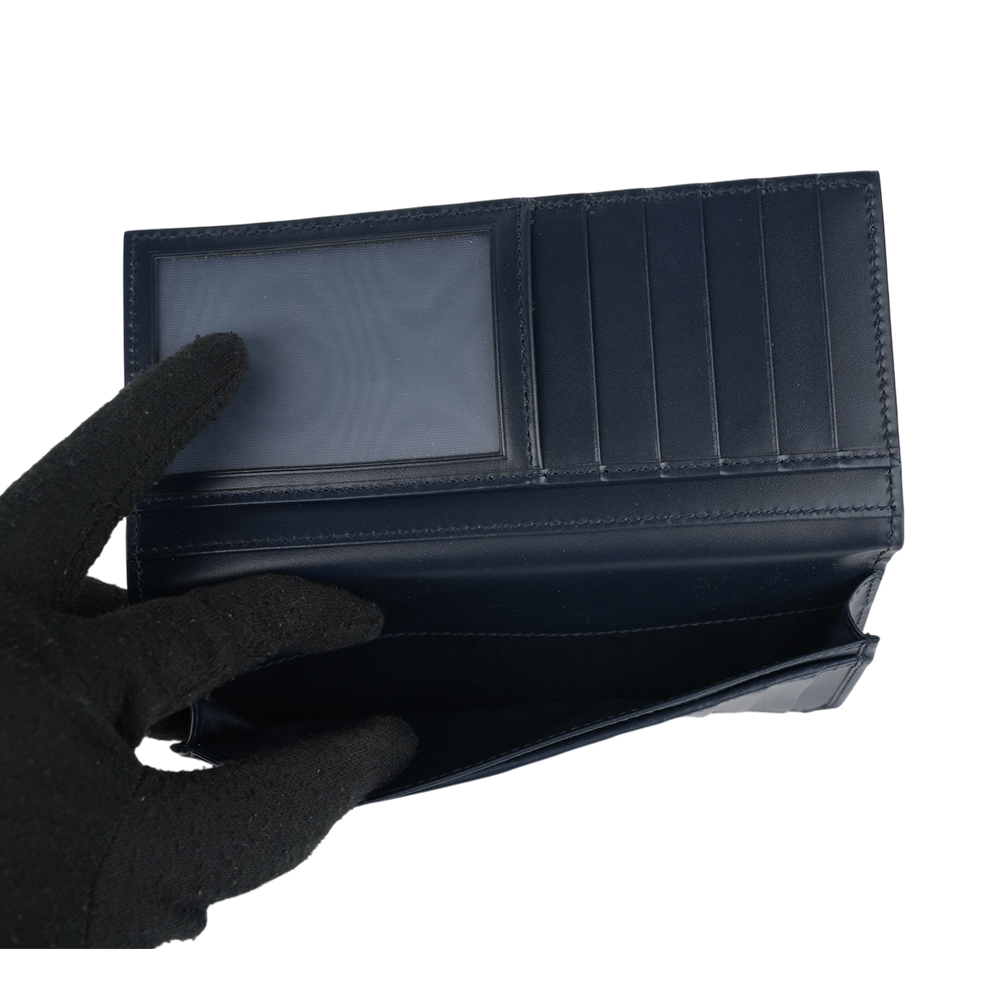 【GUCCI】GG Logo 滿版牛皮對開二折長夾(深藍色)779828 CWC1N 4009