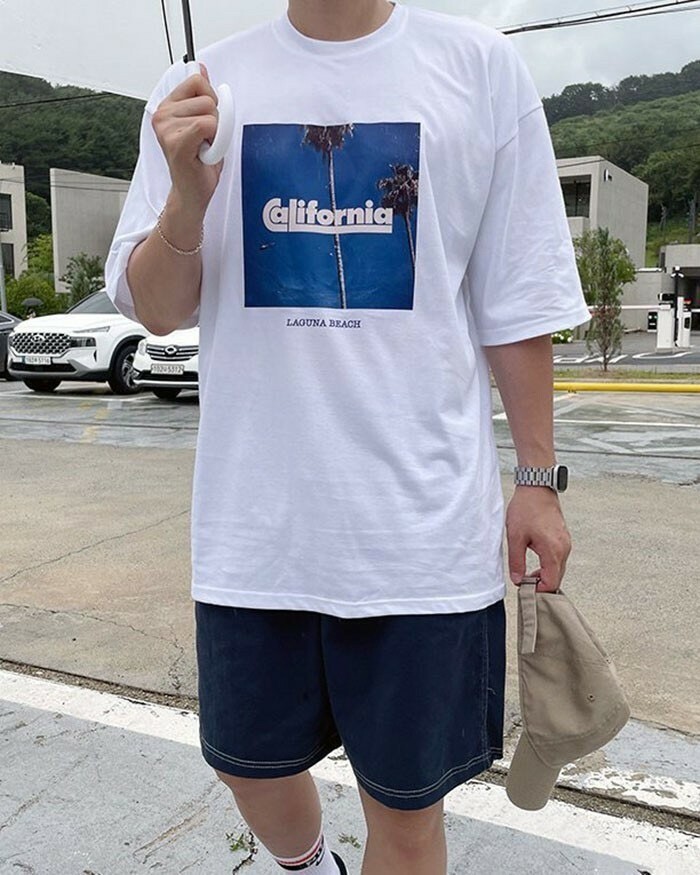 自訂款 California加州椰子樹照片印花短T IM80830