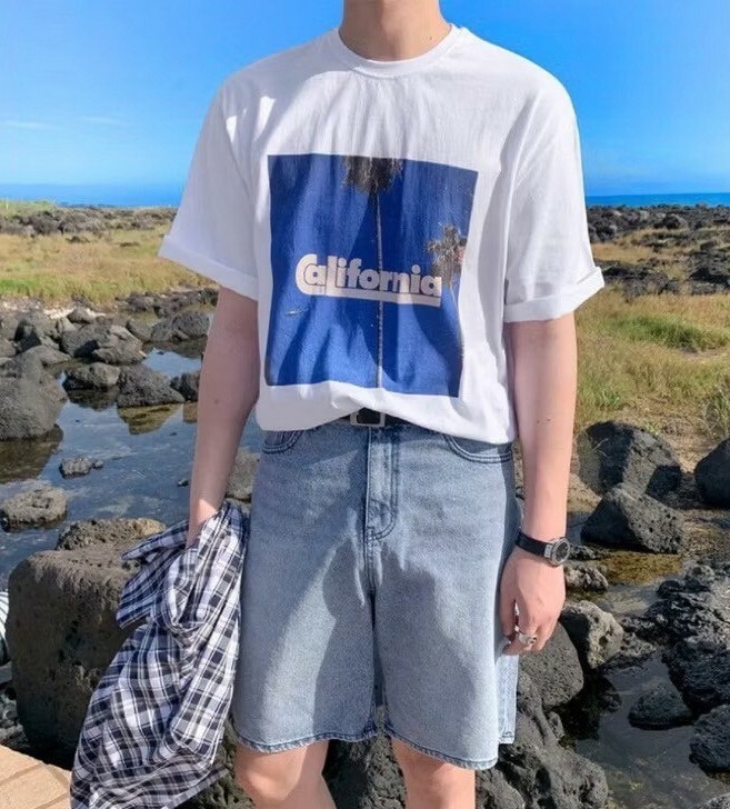 自訂款 California加州椰子樹照片印花短T IM80830