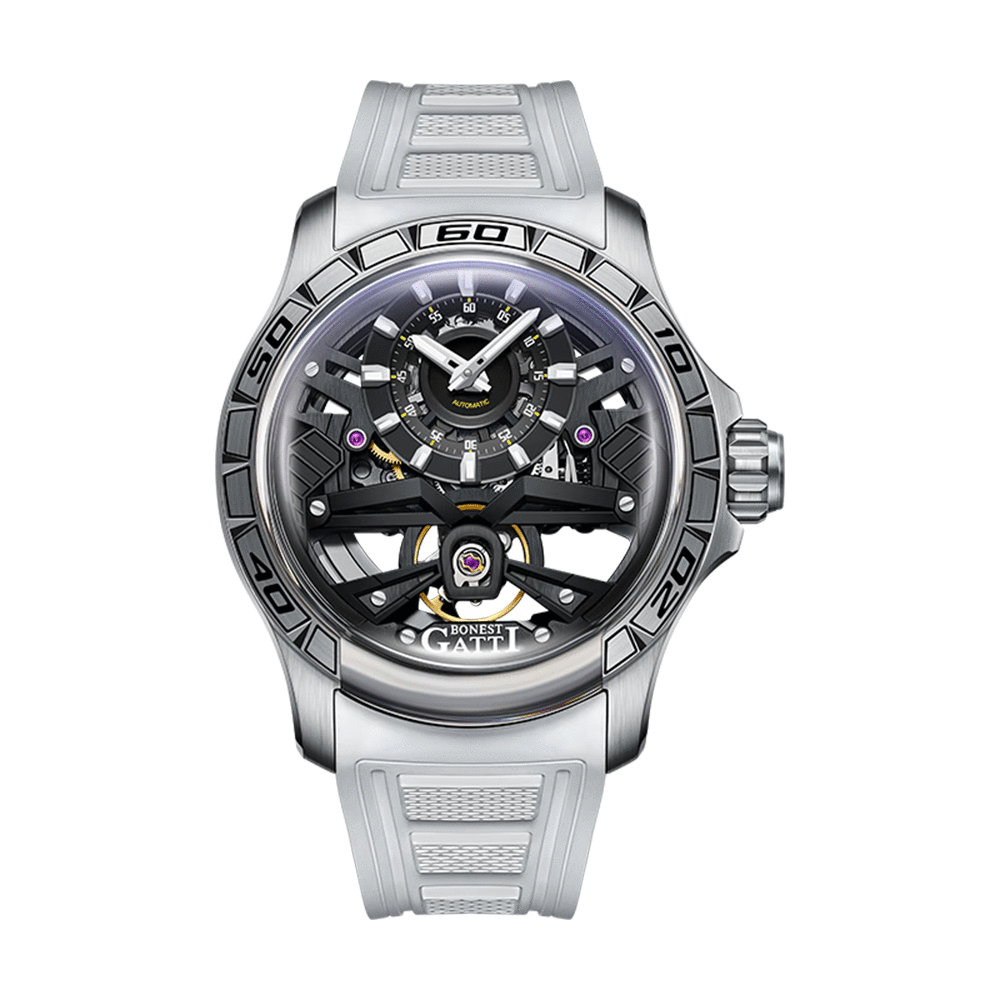 【Bonest Gatti 布加迪】 太空探索系列 BG4004大廣角 弧面 硬核 夜光 鏤空 男士 男錶 機械 手錶 -