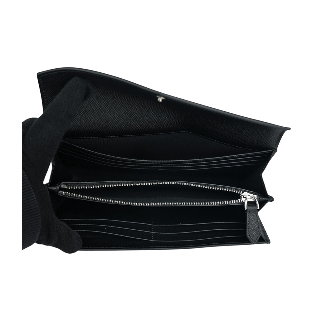 【MONT BLANC】Sartorial 匠心系列防刮牛皮信封式翻蓋長夾(黑色)198221