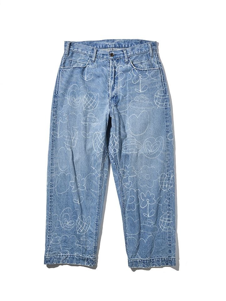 BNB Rula Bura painted wide denim