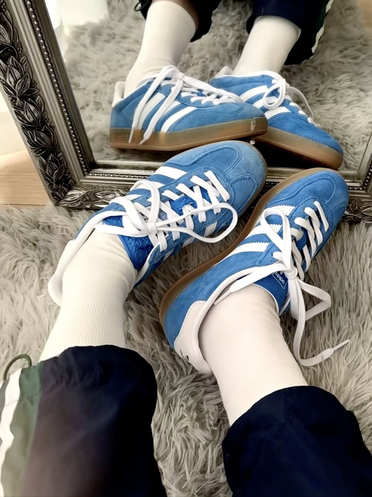 男女鞋 ADIDAS GAZELLE INDOOR 寶藍色 經典 復古 麂皮 德訓鞋 休閒鞋【JI2061】