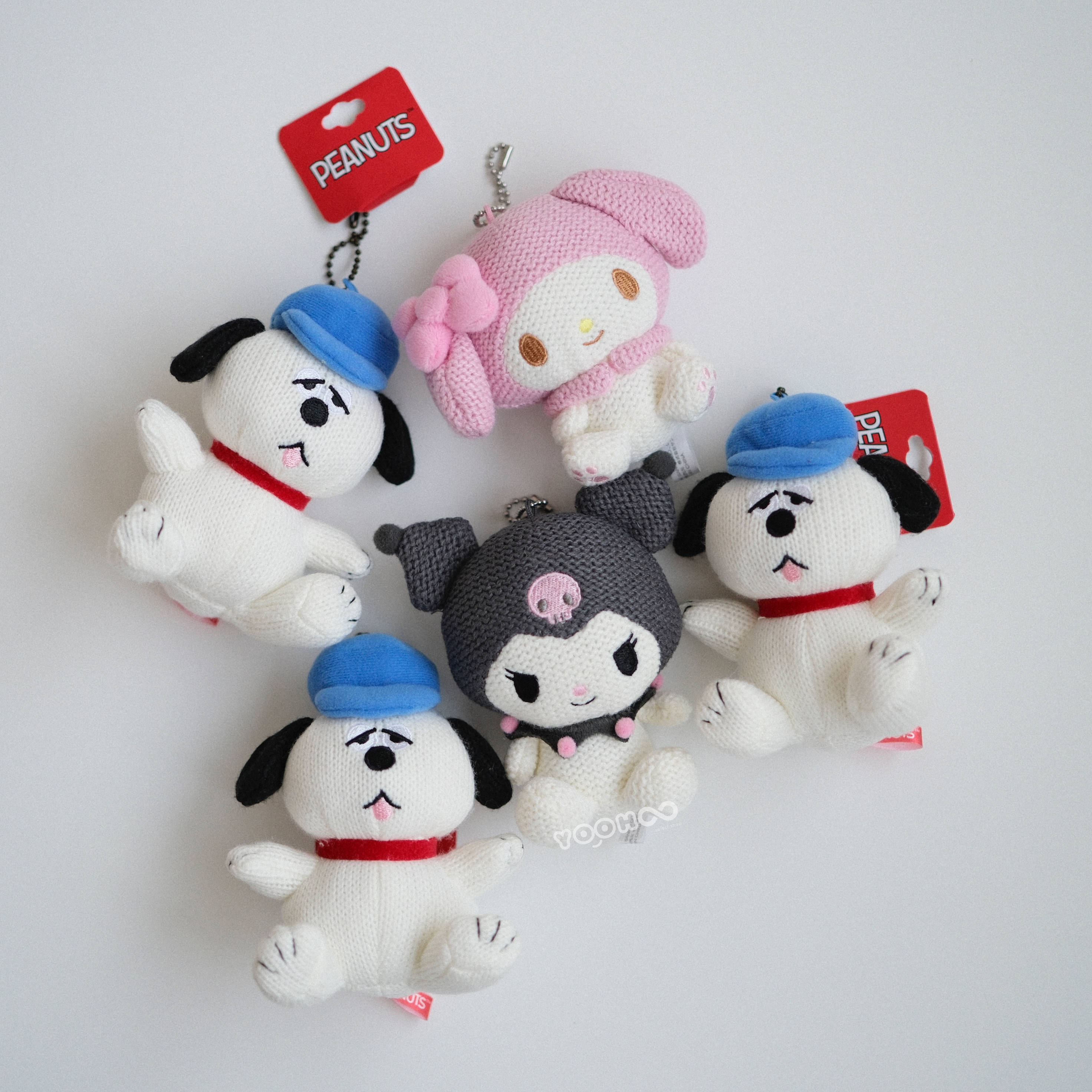 現貨┃日本 三麗鷗 KITTY 大耳狗 庫洛米 美樂蒂 歐拉夫 布丁狗 帕恰狗 針織吊飾