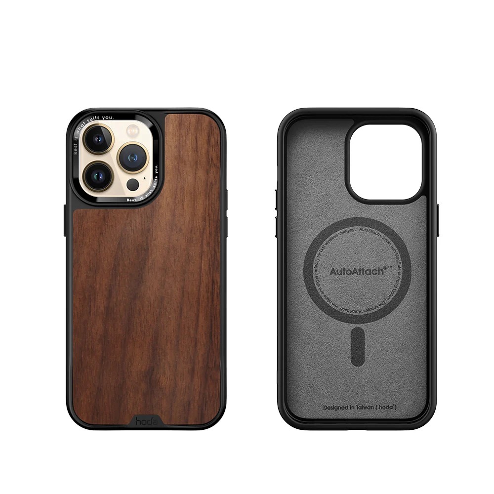 HODA｜幻石核桃木保護殼 支援 MagSafe iPhone 14 Pro
