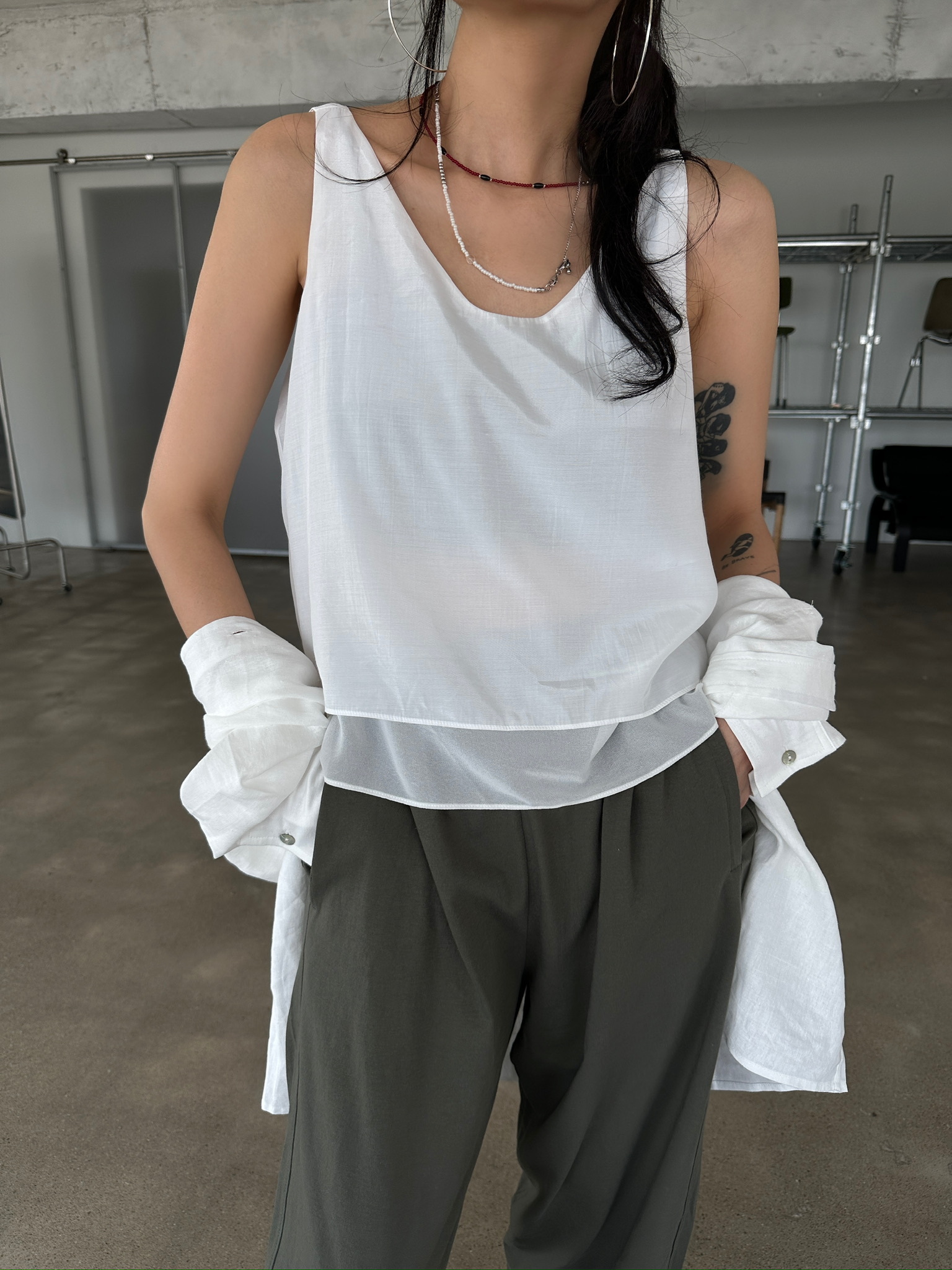 PDD archive VT064 Chiffon Layered Vest