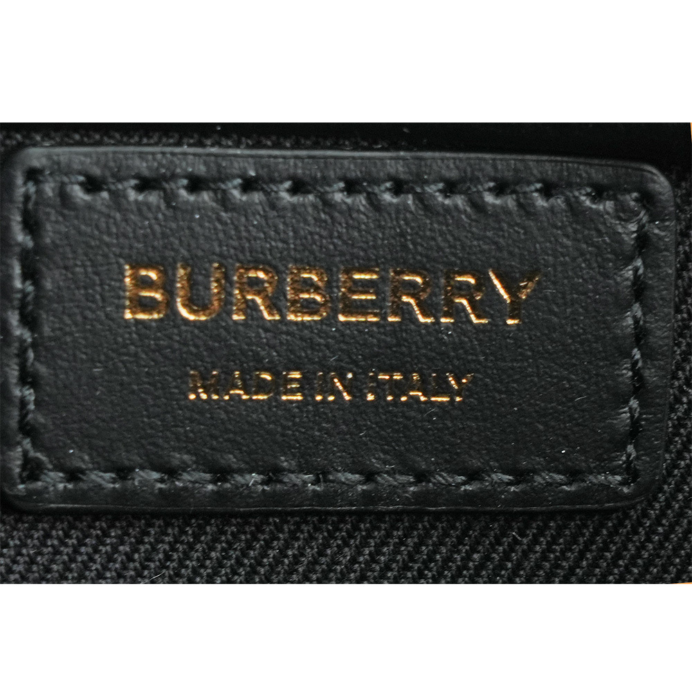 【BURBERRY】Sling 格紋帆布及小牛皮肩背包(米色/黑色) 8078837