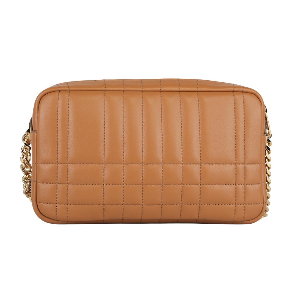 【BURBERRY】Lola 縫線小羊皮小款相機包(楓葉棕) 80904451